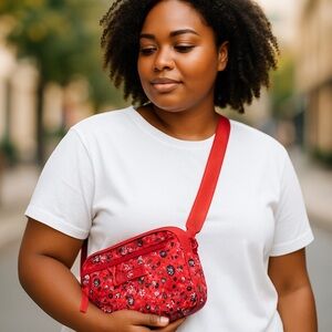 Vera Bradley summer orange Floral Women's crossbody Bag with lots of pockets